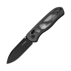 Kizer Azo Drop Bear Clutch Lock Knife Black Acrylic (3" Black) V3619A9
