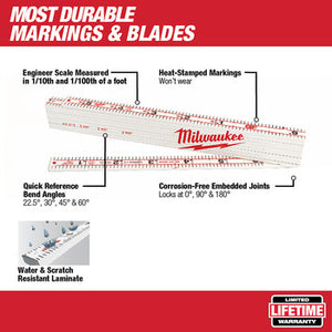 Milwaukee 48-22-3802 78 in. Engineer's Composite Folding Ruler