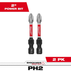 Milwaukee 48-32-4962 2PC SHOCKWAVE™ Impact Duty 2" PH2 Bit (10 PACK)