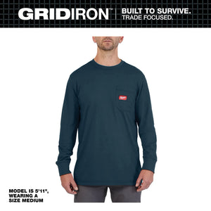 Milwaukee 606 Men's GRIDIRON Cotton/Polyester Long-Sleeve Pocket T-Shirt