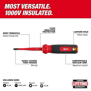 Milwaukee 48-22-2218 8/1 1000V Insulated Slim Multi-Bit Screwdriver (Open Box)