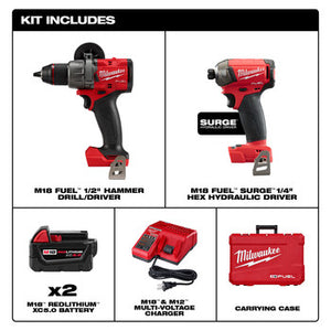 Milwaukee 3699-22 M18 FUEL 2-Tool Hammer Drill Combo Kit