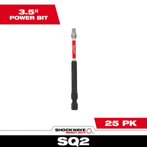 Milwaukee 48-32-4795 Shockwave #2 Steel 3 1/2" Square Recess Driver Bit