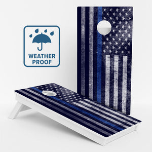 Thin Blue Line Flag Weather Proof Cornhole Boards