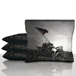 Soldiers Planting American Flag Cornhole Bags