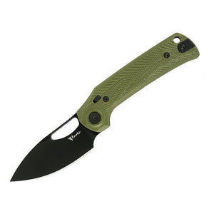 Reate PL-XE Pivot Lock Knife Green Micarta (3.4" Black PVD Nitro-V)
