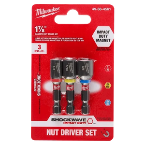 Milwaukee 49-66-4561 SHOCKWAVE Impact Duty 1-7/8" Magnetic Nut Driver Set 3PC