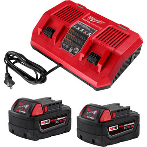 Milwaukee 48-59-1852PD M18 Dual 5.0Ah Battery & Dual-Bay Charger Starter Kit
