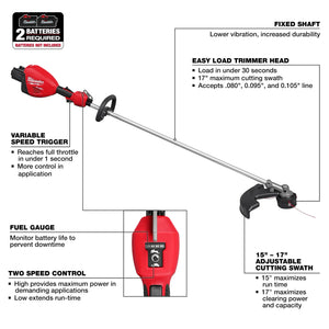 Milwaukee 3006-20 M18 FUEL 17” Dual Battery String Trimmer (Missing Bolt/Guard)