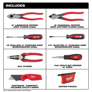 Milwaukee 48-22-0145 Electricians Hand Tool Set 7PC