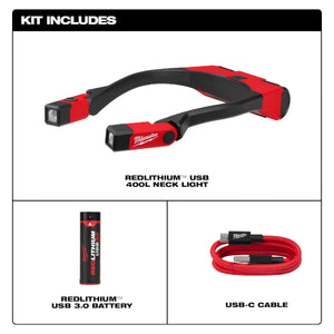 Milwaukee 2117-21 REDLITHIUM™ USB 400L Neck Light (Open Box)