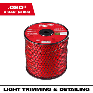 Milwaukee 49-16-2812 .080" x 940’ (3 lbs.) Twisted Trimmer Line