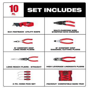 Milwaukee 48-22-0159 Pliers & Pick Set with Tray for PACKOUT Drawers 10PC