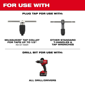 Milwaukee 49-57-5548 3/8" -16 NC Straight Flute Plug Tap & 5/16" Drill Bit