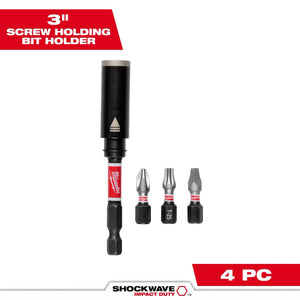 Milwaukee 48-32-7905 SHOCKWAVE Impact Duty 3" Screw-Holding Bit 4PC