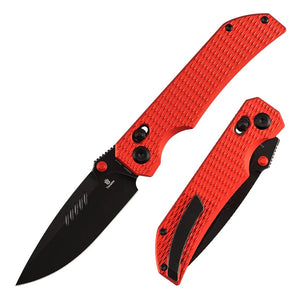 Tenable Knives Eaglestrike Crossbar Lock Knife Red Diamond Al (3.7" Black SW)
