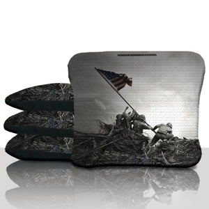 Soldiers Planting American Flag Cornhole Bags