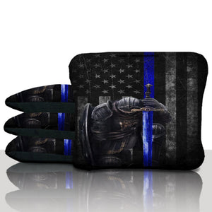 Thin Blue Line Knight Cornhole Bags