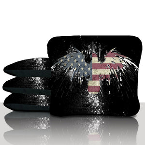 American Flag Rustic Eagle Cornhole Bags