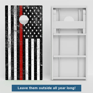 Rustic Red Line Weather Proof Cornhole Boards