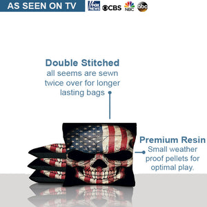 American Flag Punisher Skull Cornhole Bags