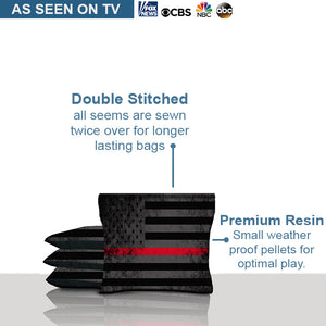 Thin Red Line American Flag Cornhole Bags