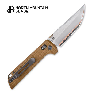 North Mountain Blade Chop Crossbar Lock Tan (3.50" Forged 5-Layer Copper)