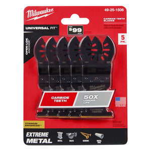 Milwaukee 49-25-1506 1-3/8 in. Carbide Multi-Tool Oscillating Blades (5-Pack)
