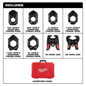 Milwaukee 49-16-2692X 1/2" - 2" CTS-V Pivoting Press Ring Kit for Press Tool