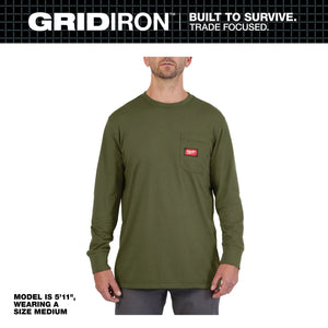 Milwaukee 606 Men's GRIDIRON Cotton/Polyester Long-Sleeve Pocket T-Shirt
