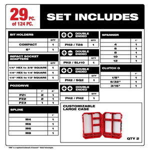 Milwaukee 48-32-4034 124PC SHOCKWAVE™ Impact Duty Driver Bit Auto Set