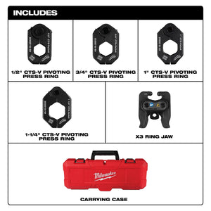 Milwaukee 49-16-2490X 1/2" - 1-1/4"  Pivoting Ring Kit for M12 FORCE LOGIC Press