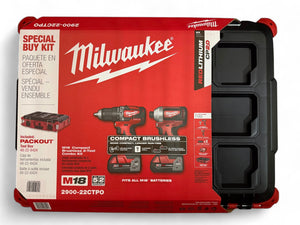 Milwaukee 2900-22CTPO M18 Brushless Power Tool Combo Kit with Packout Toolbox