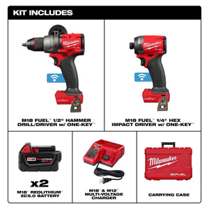 Milwaukee 3696-22 M18 FUEL™ 2-Tool Combo Kit w/ ONE-KEY™