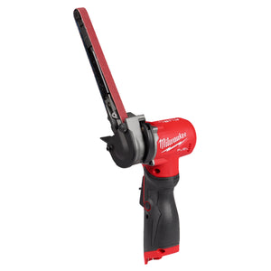 Red and black Milwaukee power tool on a white background