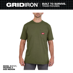 Milwaukee 605 Men's GRIDIRON Cotton/Polyester Short-Sleeve Pocket T-Shirt
