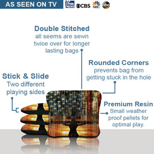 Cross Sunset American Flag Cornhole Bags