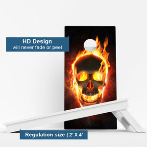 Fire Skull Weather Proof Cornhole Boards