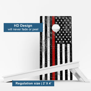 Rustic Red Line Weather Proof Cornhole Boards