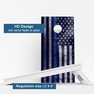 Thin Blue Line Flag Weather Proof Cornhole Boards