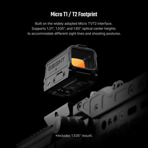 Olight OSIGHTRRD Osight R Micro T1/T2 Footprint Enclosed Red Dot Sight with Multi-Reticle System