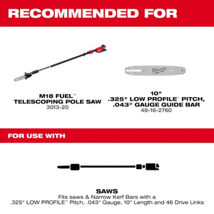 Milwaukee 49-16-2759 LOW PROFILE™ 10 in. Telescoping Pole Saw Chain