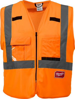 Milwaukee 48-73-5074 Class 2 High Visibility Orange Safety Vest - 4XL/5XL