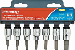 Crescent CBSS0N 7-piece, 3/8-inch drive SAE hex bit socket set