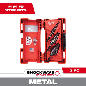Milwaukee 48-89-9254 SHOCKWAVE Impact Duty Titanium Step Bit Kit (3-Piece)