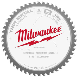 Milwaukee 48-40-4520 8" Thin Metal & Stainless Cutting Circular Saw Blade