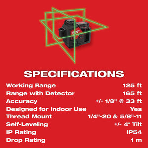 Milwaukee 3632-20 M12 12V 360-Degree 3-Plane Leveling Laser (Open Box)