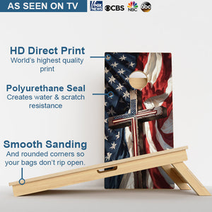 American Flag Cross Professional Cornhole Boards