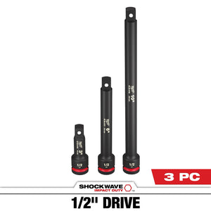 Milwaukee 49-66-6715 SHOCKWAVE Impact Duty 1/2 " Drive Socket Extension Set 3PC