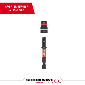 Milwaukee 49-66-4542 1/4" & 5/16" x 2-1/4" Quik-Clear 2-in-1 Magnetic Nut Driver